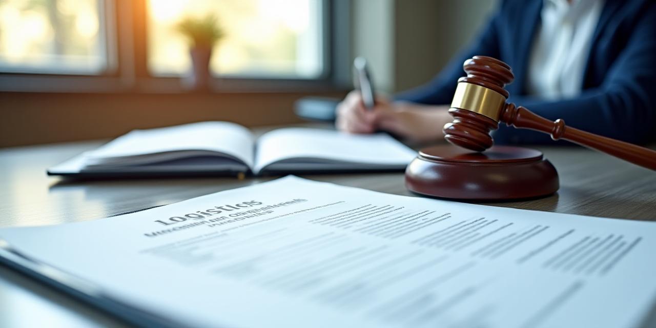 Legal documentation and logistics contracts on a desk
